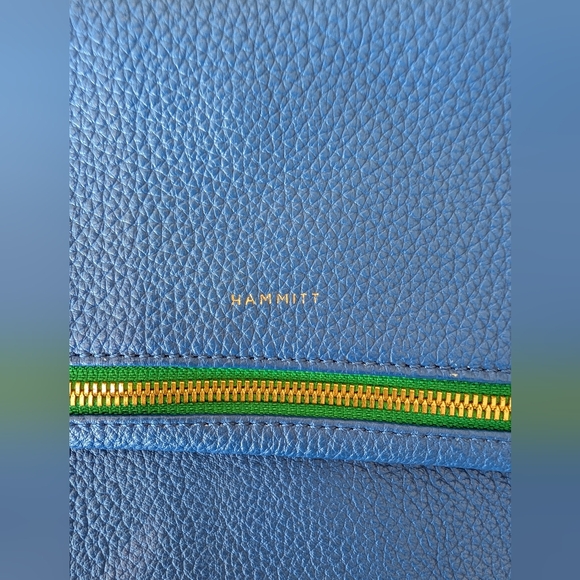 Hammitt Blue Leather Bag with Gold and Green Zipper - Picture 4 of 13